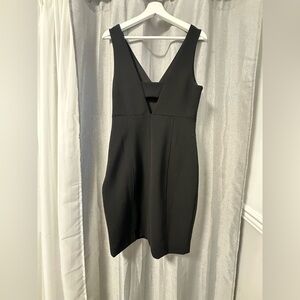Club Monaco Black Sleeveless V-Neck Mini Dress